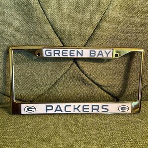 NFL Green Bay Packers Laser Cut Gold Chrome License Plate Frame